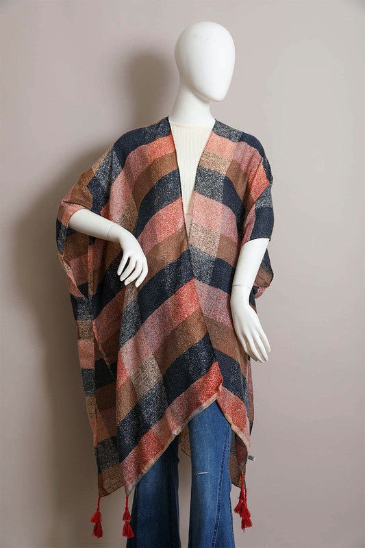 Multi Buffalo Checkered Kimono