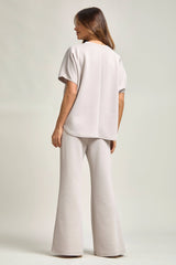 Dear Scarlett - Poncho Top + Bell Bottom Modal Set: Navy / S