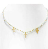 Dainty Mint Cross Necklace