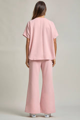 Dear Scarlett - Poncho Top + Bell Bottom Modal Set: Navy / S