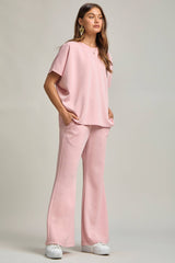 Dear Scarlett - Poncho Top + Bell Bottom Modal Set: Navy / S