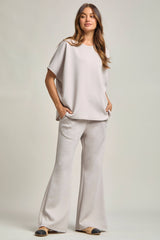 Dear Scarlett - Poncho Top + Bell Bottom Modal Set: Navy / S