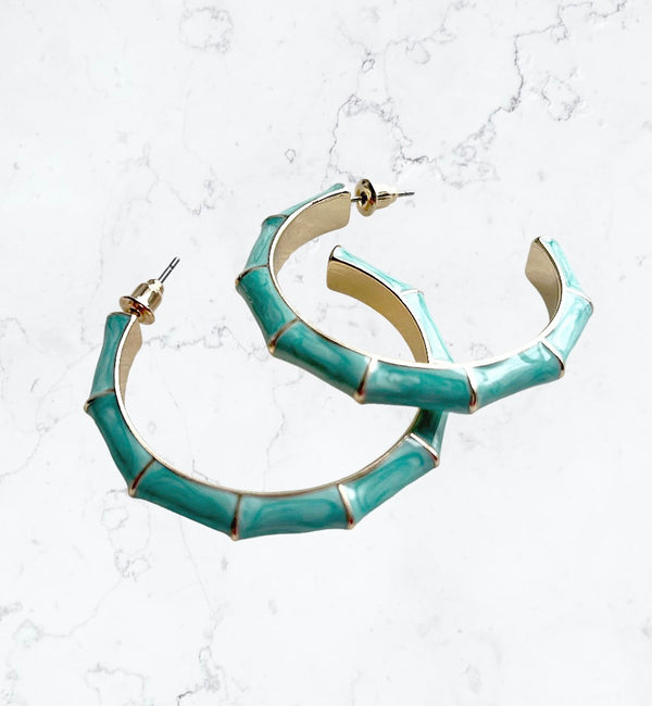 Mint Bamboo Hoops